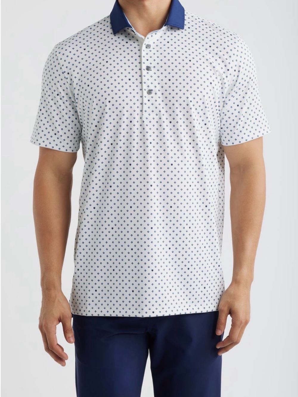 Greyson Men’s G Squared Neat Logo Print Performance Golf Polo Shirt Size Large